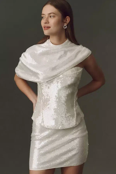 Mare Mare Sequin Mini Skirt In White