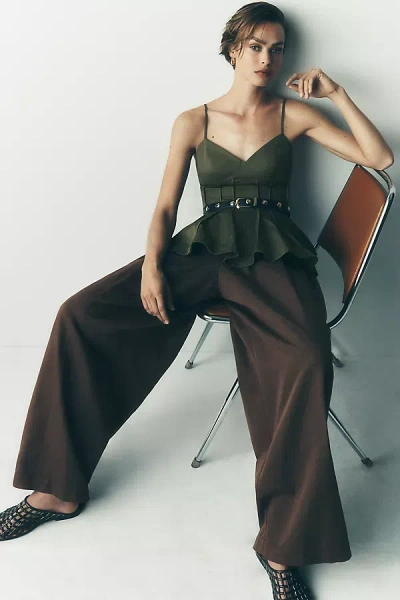 Mare Mare Sleeveless Pleated Top In Green