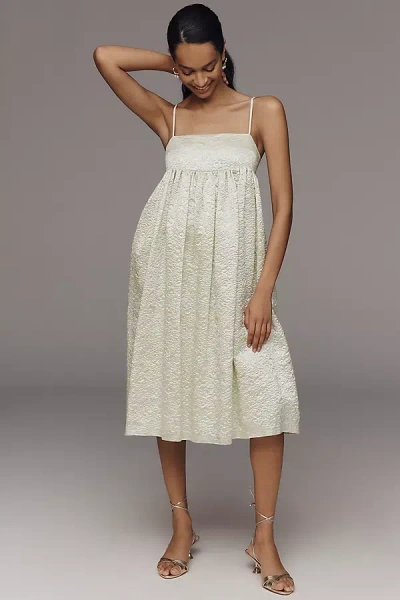 Mare Mare Square-neck Babydoll Midi Dress In Neutral