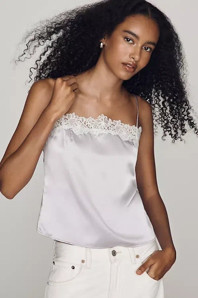 Mare Mare Square-neck Lace Tank Top In Silver