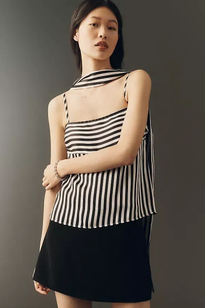 Mare Mare Square-neck Tank With Scarf Top In Black