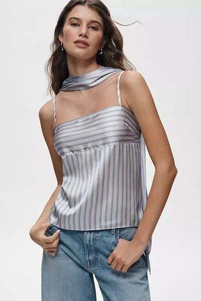 Mare Mare Square-neck Tank With Scarf Top In Blue
