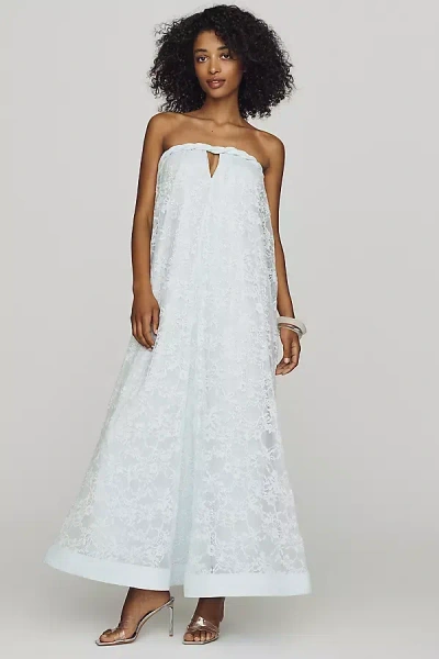 Mare Mare Strapless Lace Maxi Dress In Blue