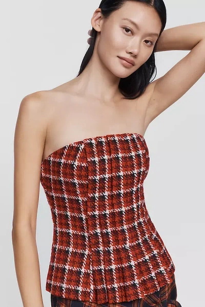 Mare Mare Strapless Plaid Top In Multi