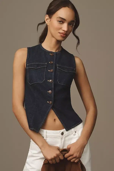 Mare Mare Tailored Denim Vest In Blue