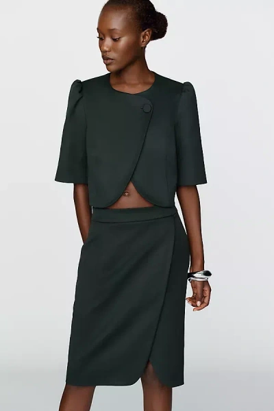 Mare Mare Tulip Hem Knee Length Skirt In Green