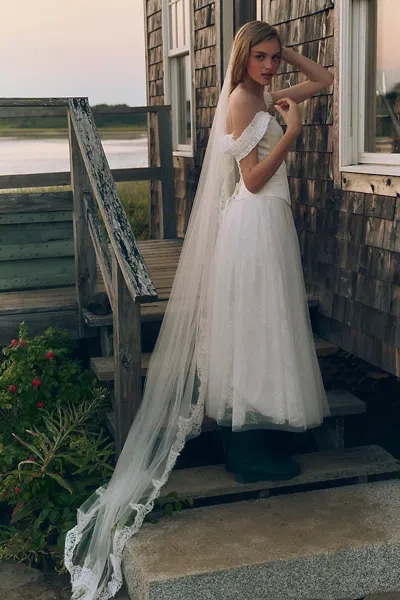 Mare Mare Tulle Lace Maxi Skirt In White