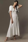 Mare Mare V-neck Bow Flutter-sleeve Organza Slip Dress In White
