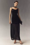Mare Mare Velvet Scarf-neck Maxi Dress In Black