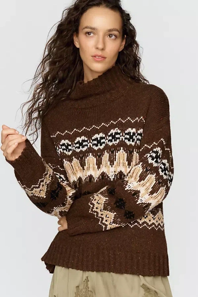 Mare Mare Wool Blend Fair Isle Sweater In Brown