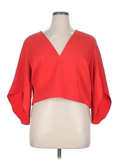 Pre-owned Mare Mare X Anthropologie 3/4 Sleeve Blouse In Red