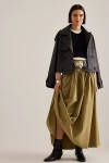 Mare Mare X Anthropologie Basque-waist Maxi Skirt In Green