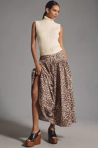 Mare Mare X Anthropologie Basque-waist Maxi Skirt In Multicolor