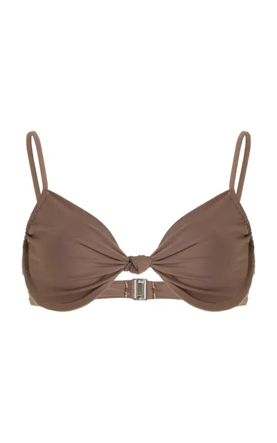 Mare Perpetua Bloom Balconette Bikini Top In Brown