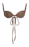 Mare Perpetua Blossom Bikini Top In Brown