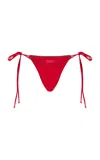 Mare Perpetua The Dusk Lace-trimmed Bikini Bottom In Red