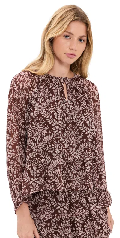Marea Audra Top Chocolate Lace Floral