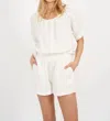Marea Ava Gauze Shorts In White In White