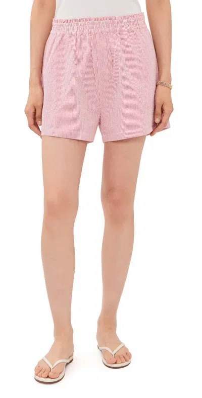 Marea Ava Shorts Red/white Seersucker In Pink