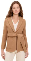 Marea Boiled Wool Blazer Camel In Brown