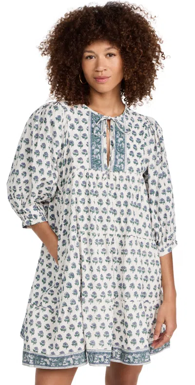Marea Casita Dress In White/navy