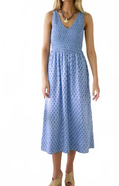 Marea Cora Dress In Atlantic Daisy In Blue