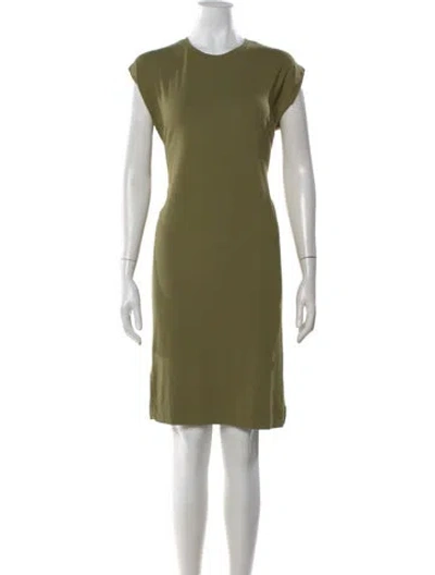 Pre-owned Marea Crew Neck Knee-length Dress In Green