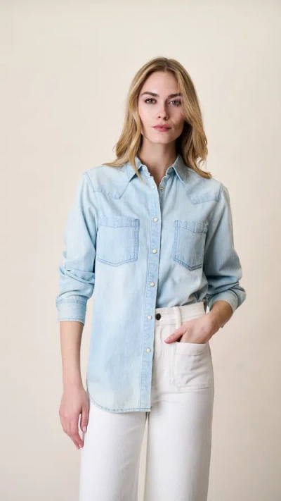Marea Denim Western Shirt In Blue