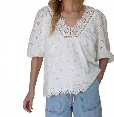 Marea Eloise Eyelet Top In White