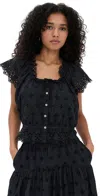 Marea Erin Top Black Eyelet In Black