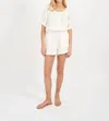 Marea Everly Gauze Top In White In White