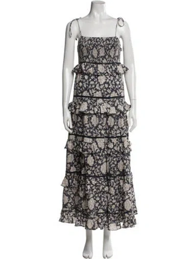 Pre-owned Marea Floral Print Long Dress In Multi