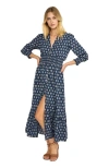 Marea Francesca Dress Navy Mini Meadow In Blue