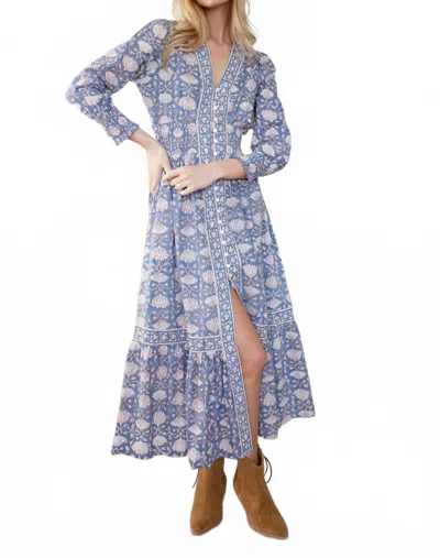 MAREA FRANCESCA MIDI DRESS IN BLUE INDIGO LOTUS