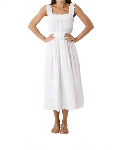 Marea Frida Dress In Shell Schiffli In White
