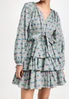 Marea Grace Ruffle Dress In Jade In Blue