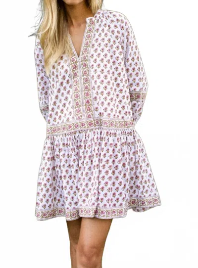 Marea Jeanine Dress In Faded Rose Daisy In White