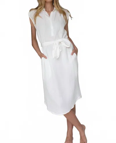 Marea Joanne Dress In Indigo In White