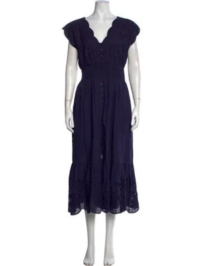 Pre-owned Marea Lace Pattern Midi Length Dress In Purple