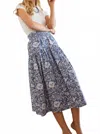 Marea Louisa Midi Skirt In Indigo Blossom In Multi