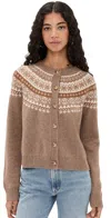 Marea Louise Fair Isle Cardigan Oatmeal In Brown