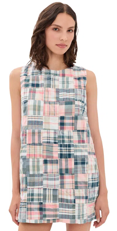 Marea Madras Patchwork Shift Dress Madras Patchwork In Blue