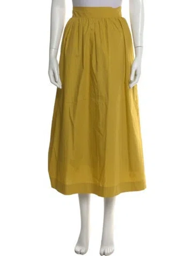 Pre-owned Marea Pleated Accents Long Skirt In Yellow