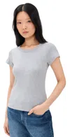 Marea Pointelle Crew Neck Tee Grey In Grey