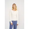 Marea Pointelle Long Sleeve Henley