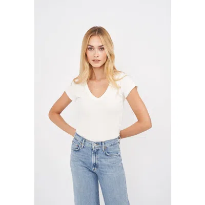 Marea Pointelle V-neck Tee