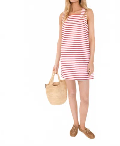 Marea Presley Shift Dress In Red Nautical Stripe In Multi