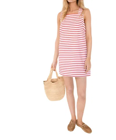 Marea Presley Shift Dress In Red/white Stripe In Pink