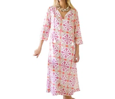 Marea Sheath Tunic Dress In Pink Multi