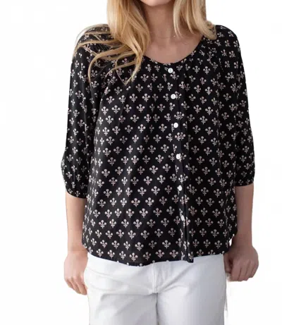 Marea Sophie Floral Top In Black
